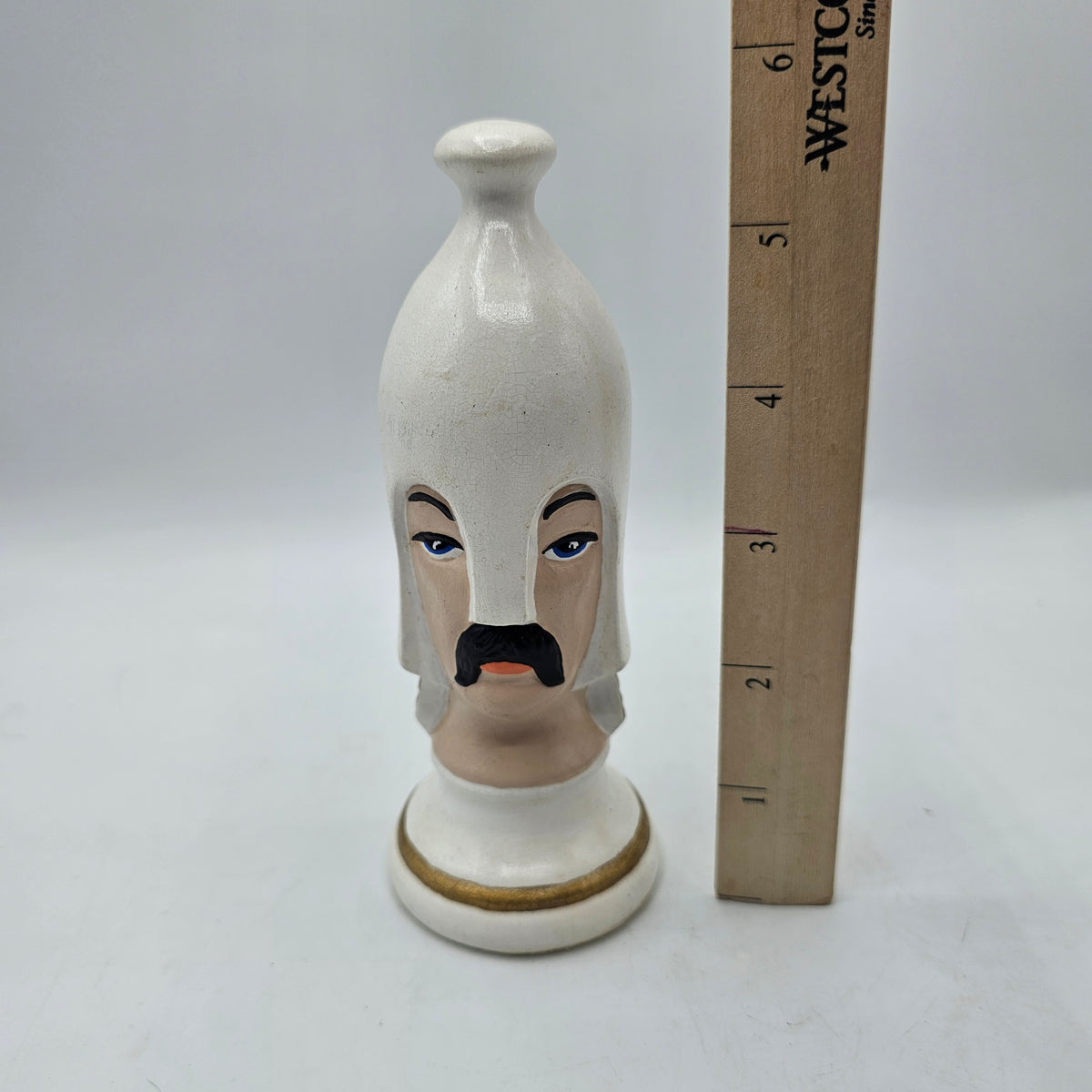 Vintage Duncan Ceramic Mold Chess Piece - Hand Painted White Pawn