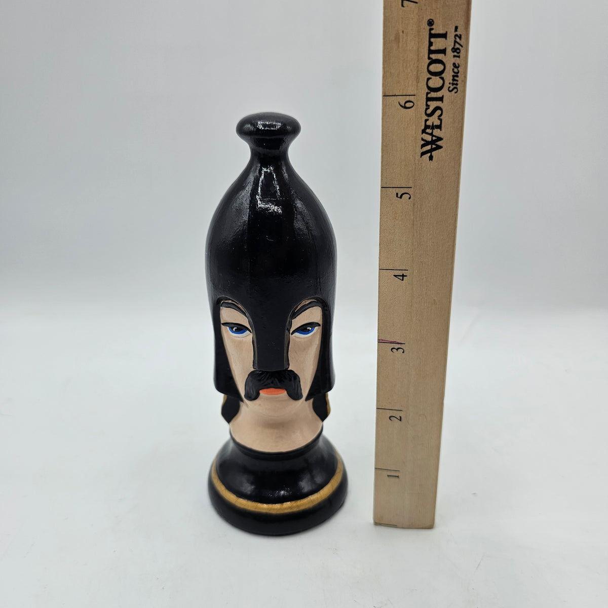 Vintage Duncan Ceramic Mold Chess Piece - Hand Painted Black Pawn