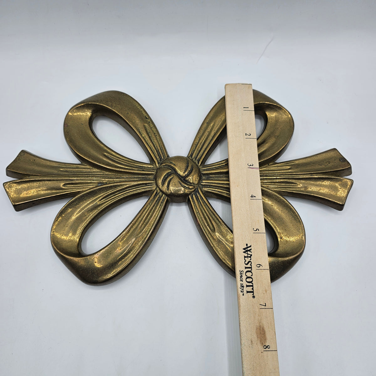 Vintage Brass Bow Trivet Hot Plate