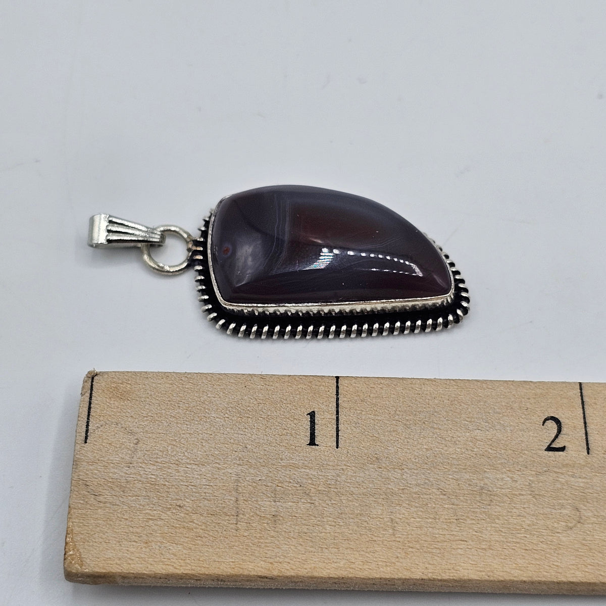 Banded Agate Polished Stone Cabochon Pendant