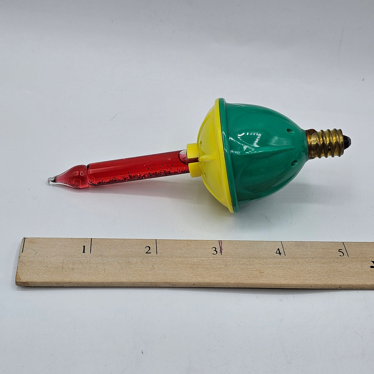 Vintage C7 Red Glitter Bubble Light Bulb - tested and working