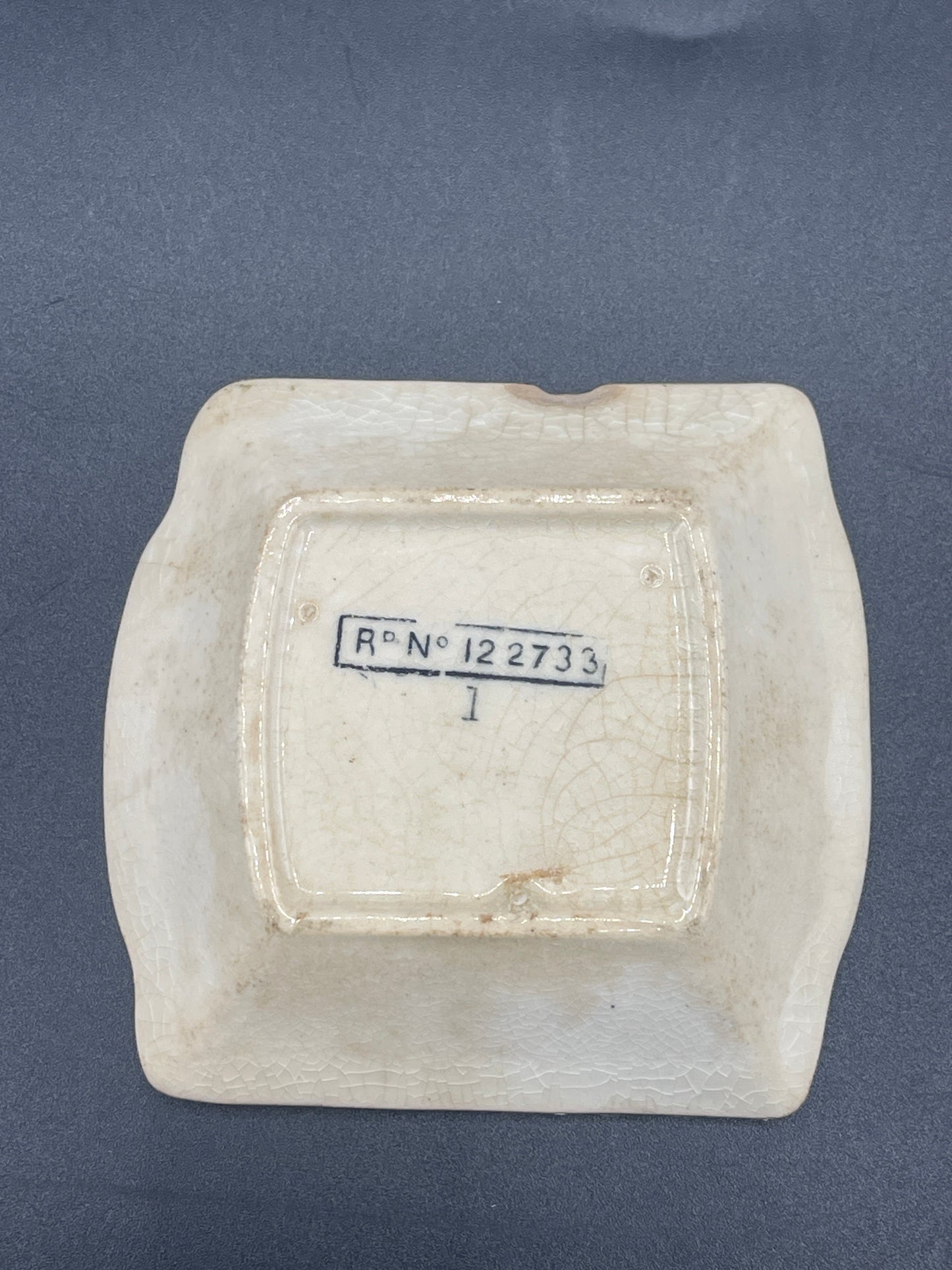 Antique Small Square Butter Pat Dish