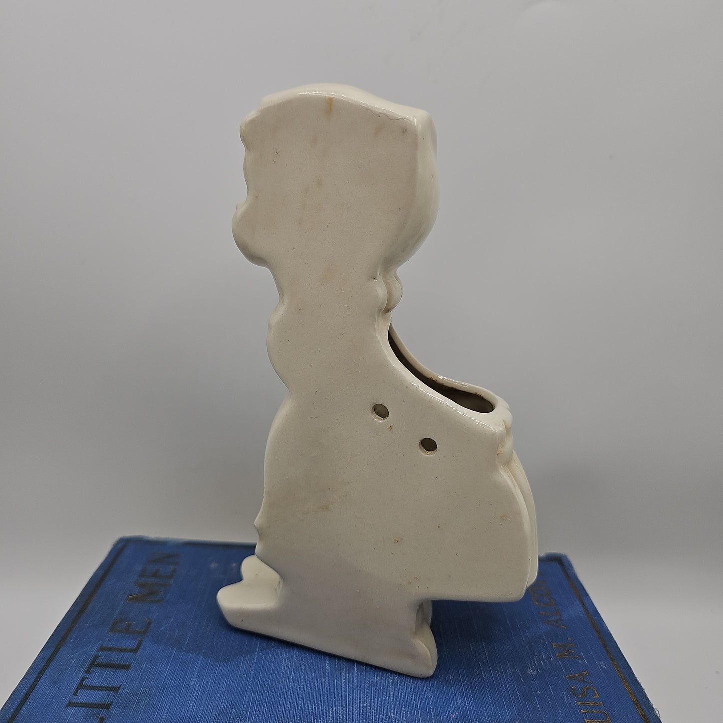 Vintage Ceramic Dutch Girl Wall Pocket Vase or Planter 7" Tall
