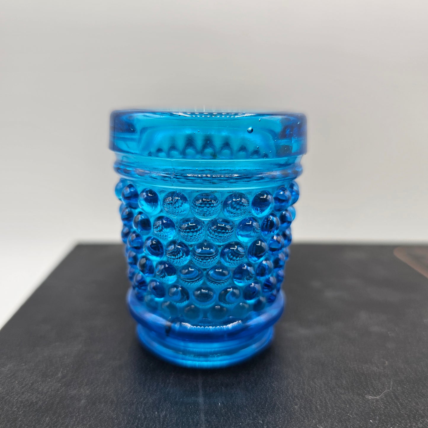 Blue Hobnail Glass Toothpick Holder