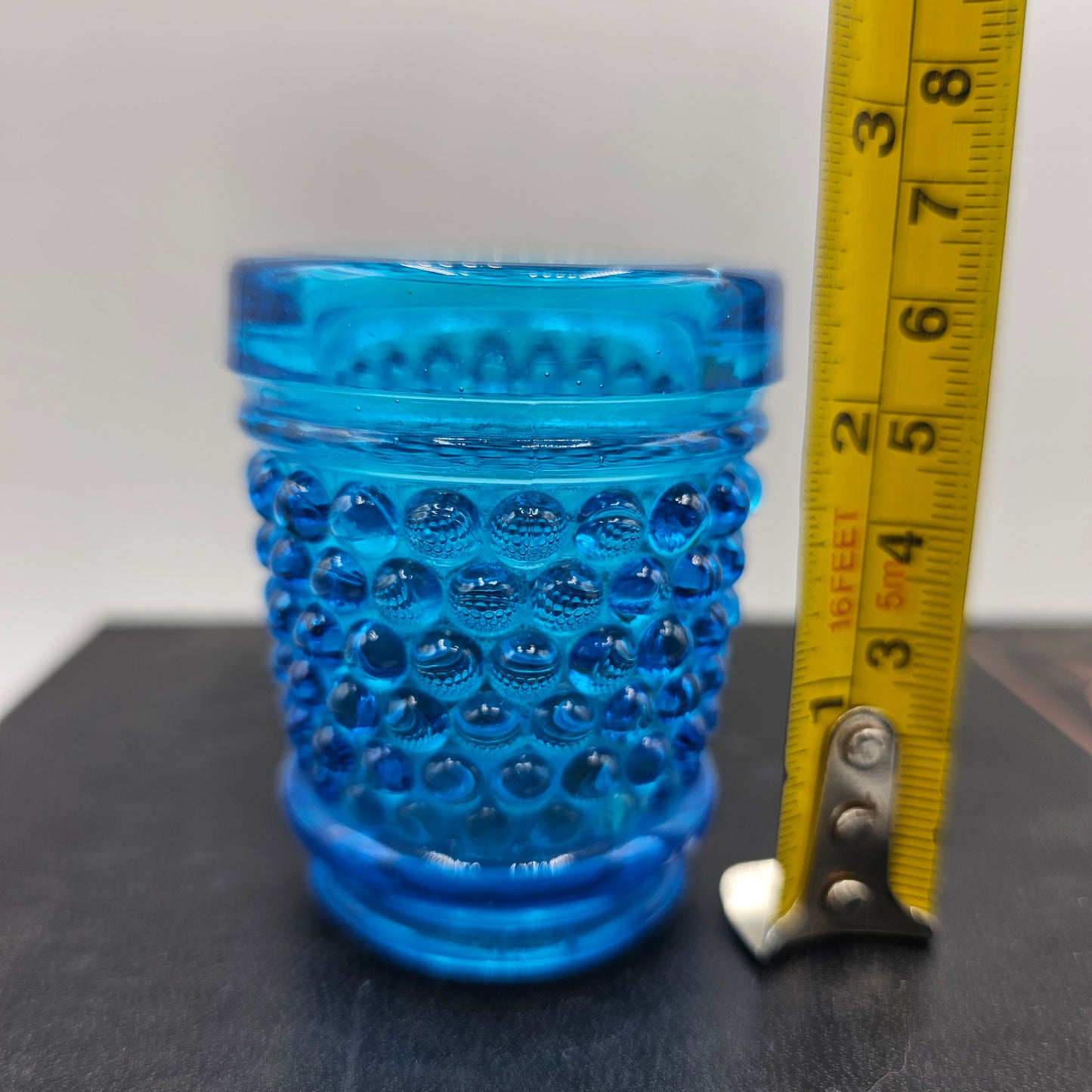 Blue Hobnail Glass Toothpick Holder