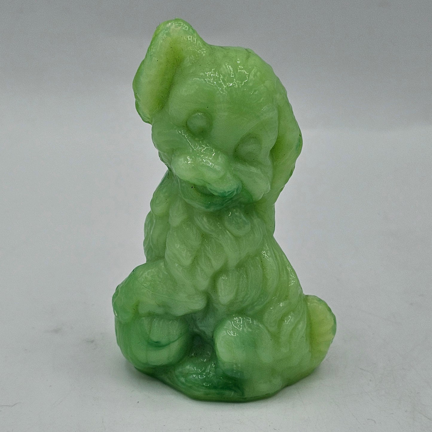 Boyd Glass Uranium Glass "Skippy" Puppy Dog (Glows)