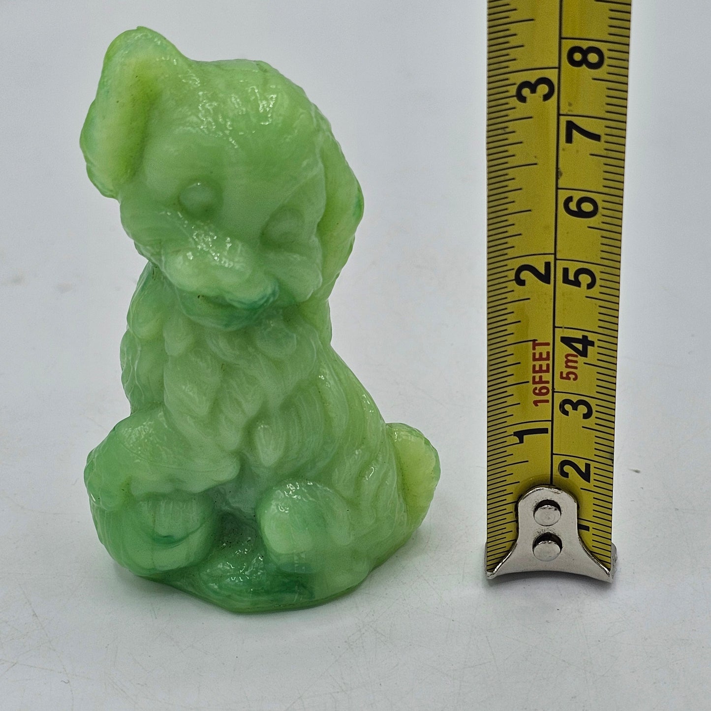 Boyd Glass Uranium Glass "Skippy" Puppy Dog (Glows)