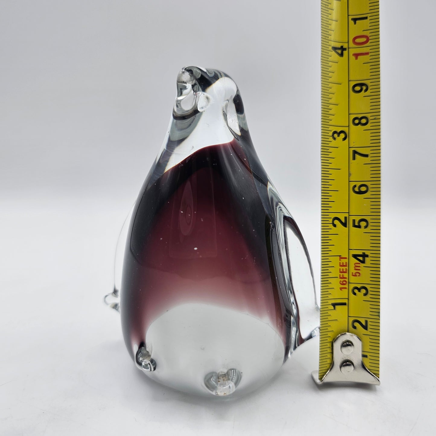 Art Glass Purple Penguin Figurine