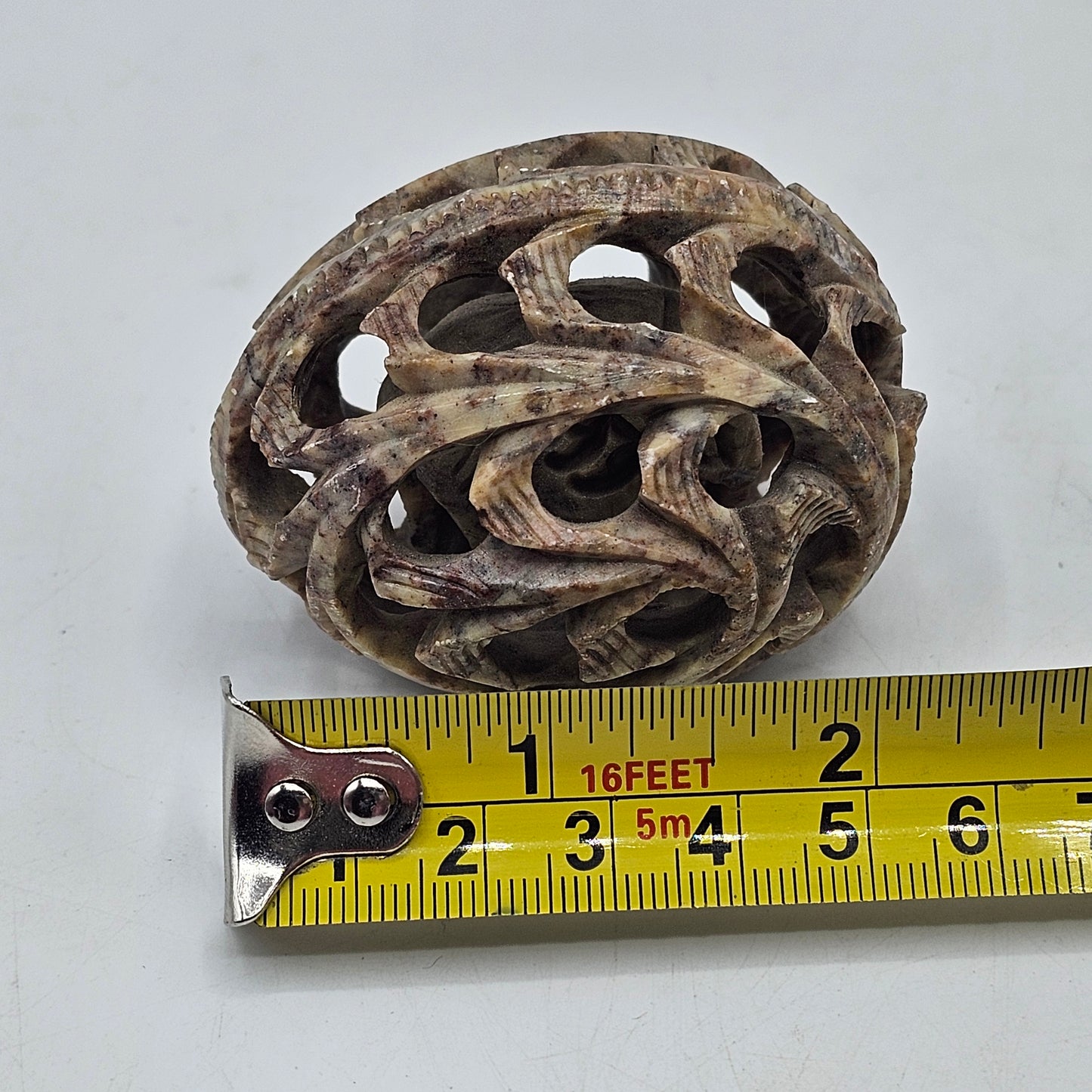 Carved Soapstone Egg With Elephant Inside