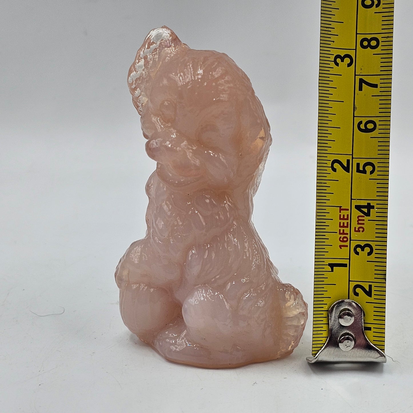 Vintage Boyd Pink Art Glass "Skippy" Dog Figurine