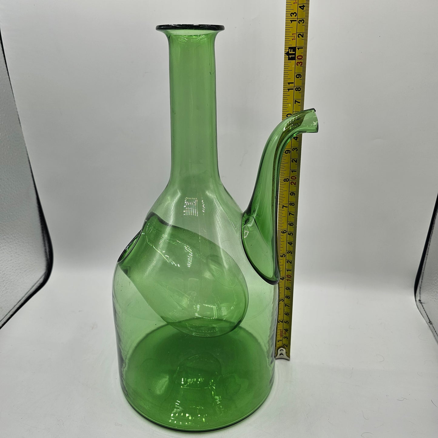 Vintage Italian Green Glass Decanter with Ice Pocket