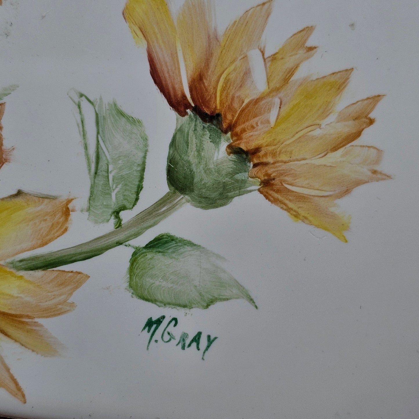 Vintage Sunflower Trivet/Wall Tile 6"