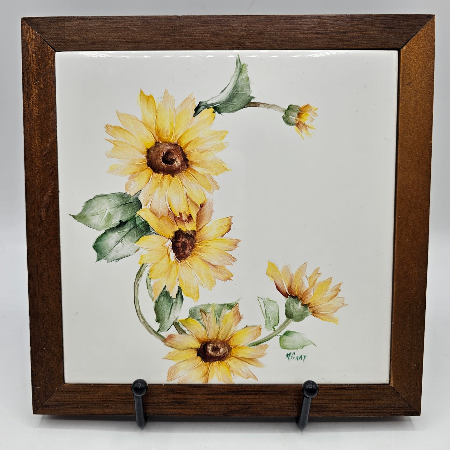 Vintage Sunflower Trivet/Wall Tile 6"