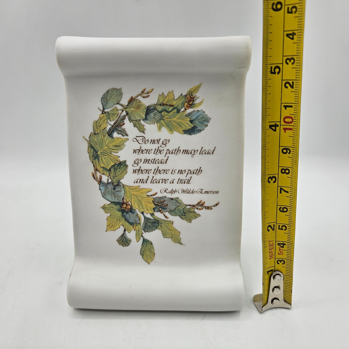 Ceramic Scroll with Emerson Quote Figurine