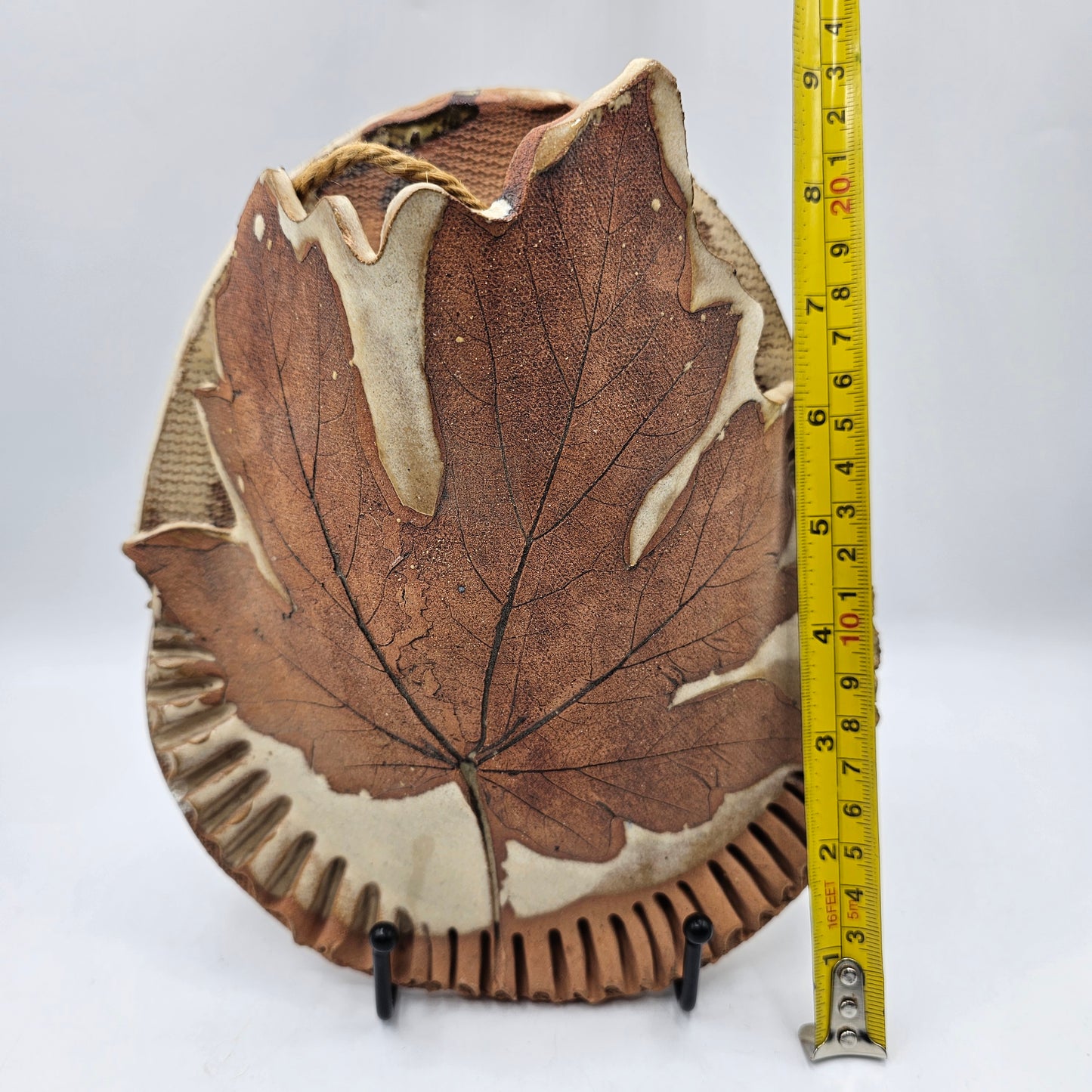Artisan Pottery Maple Leaf Wall Pocket