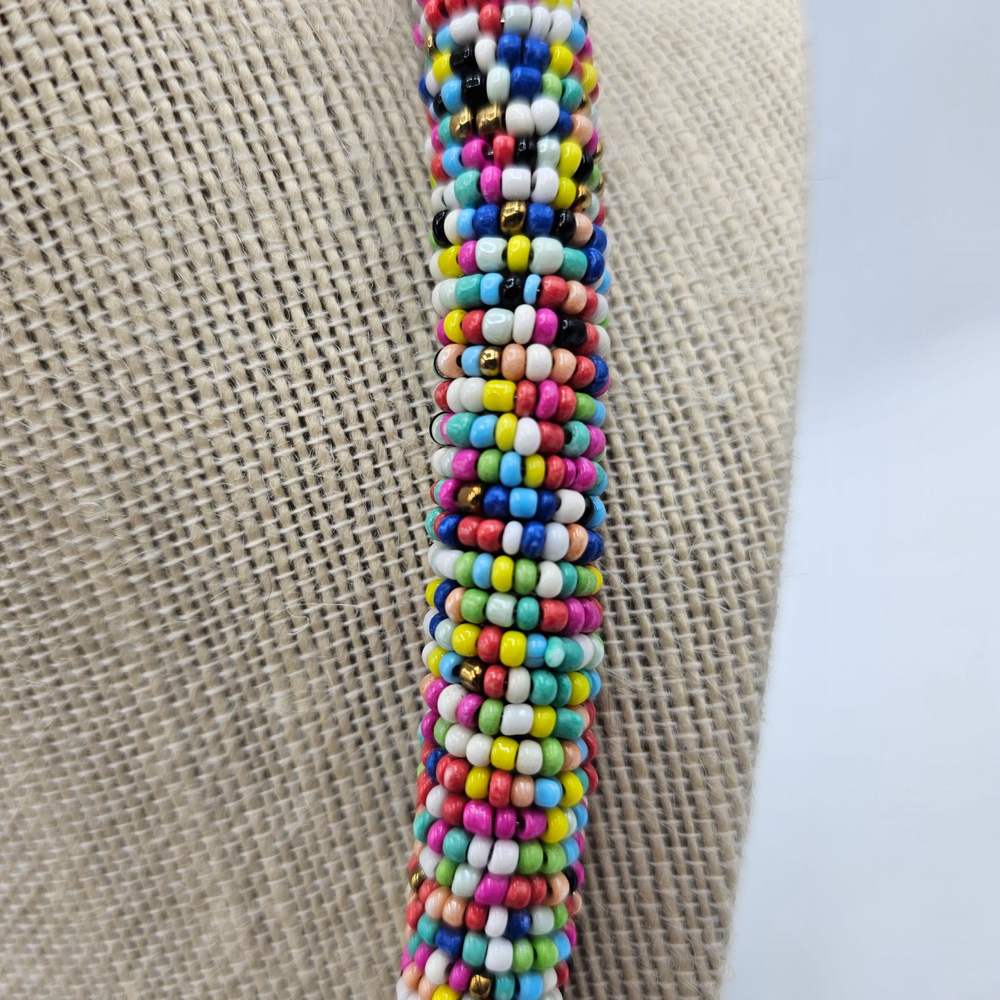 African Confetti Multicolored Seed Beed Artisan Necklace