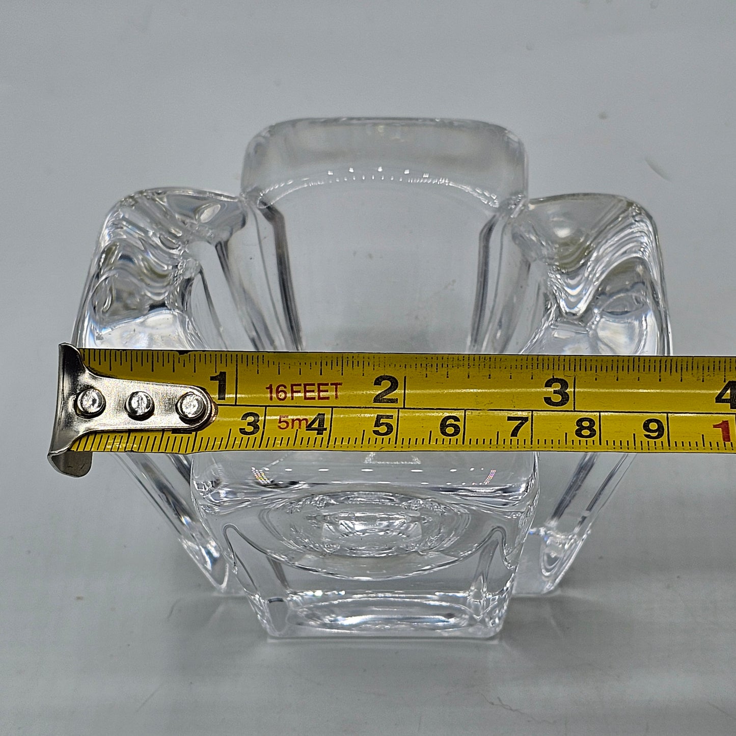 Orrefors Crystal Cross Shaped Candle Holder