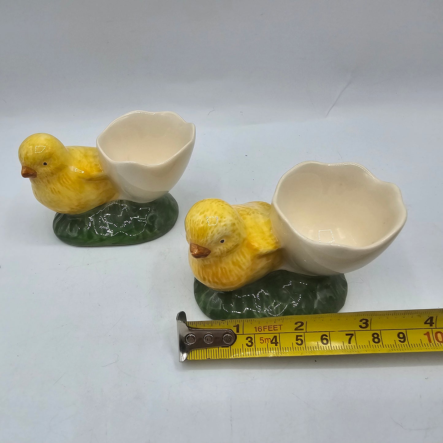 Ceramic Chick and Broken Egg Egg Cup Made in Portugal by Bordello Pinheiro - Set of 2
