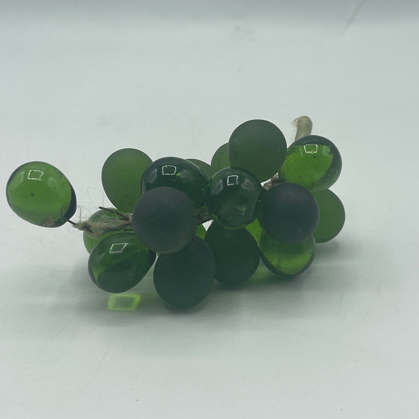 Vintage Hand Tied Murano Style Green Glass Grape Cluster