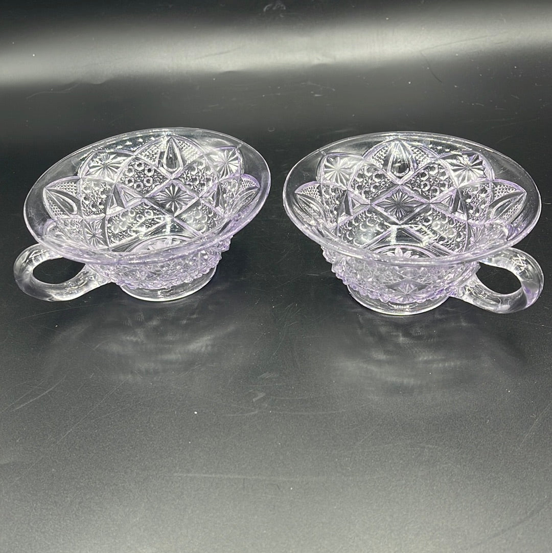 Vintage Purple "Sun Glass" Teacups - Set of 2