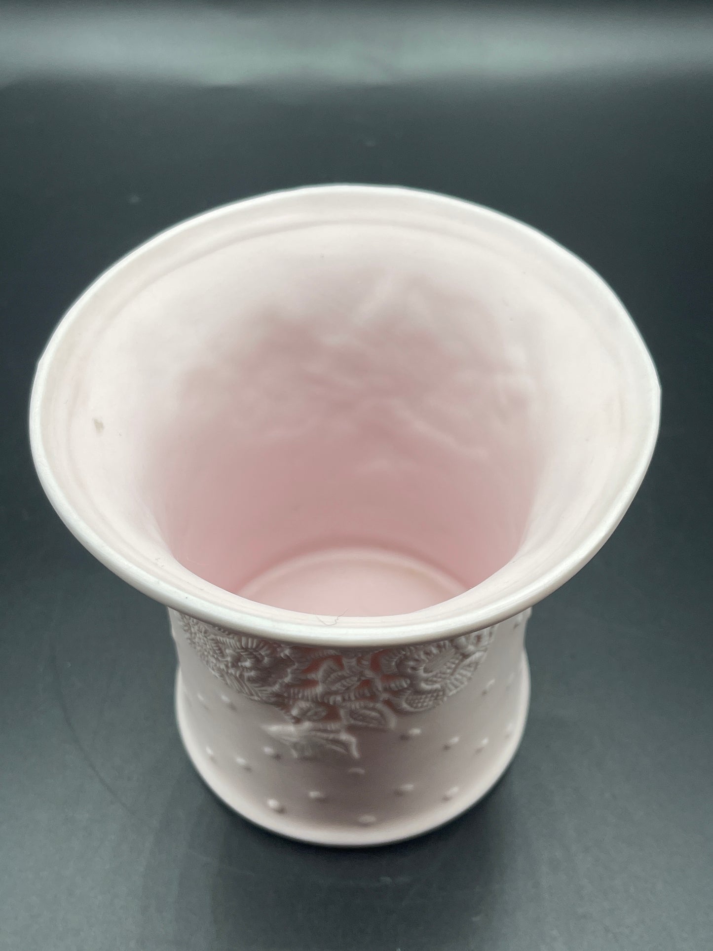 Pink Vase with Stunning 3-D Relief Pattern