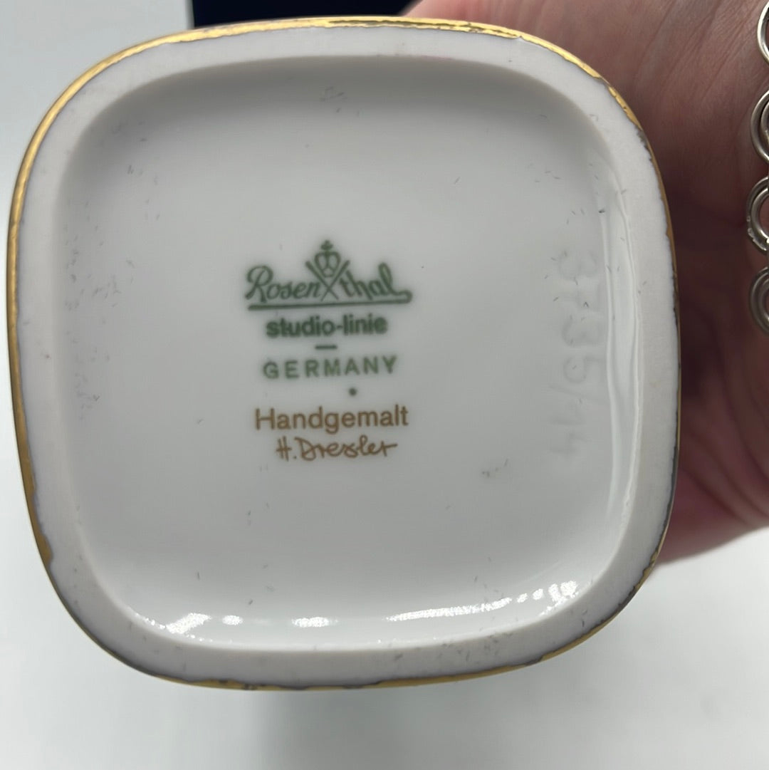 Rosenthal of Germany Gold and Lavender Art Vase in Box