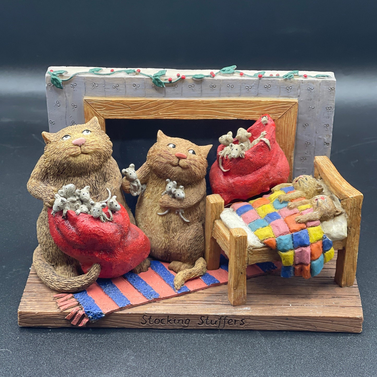 Bottman Designs - The Real People - "Stocking Stuffers" Cat Family Diorama Figurine