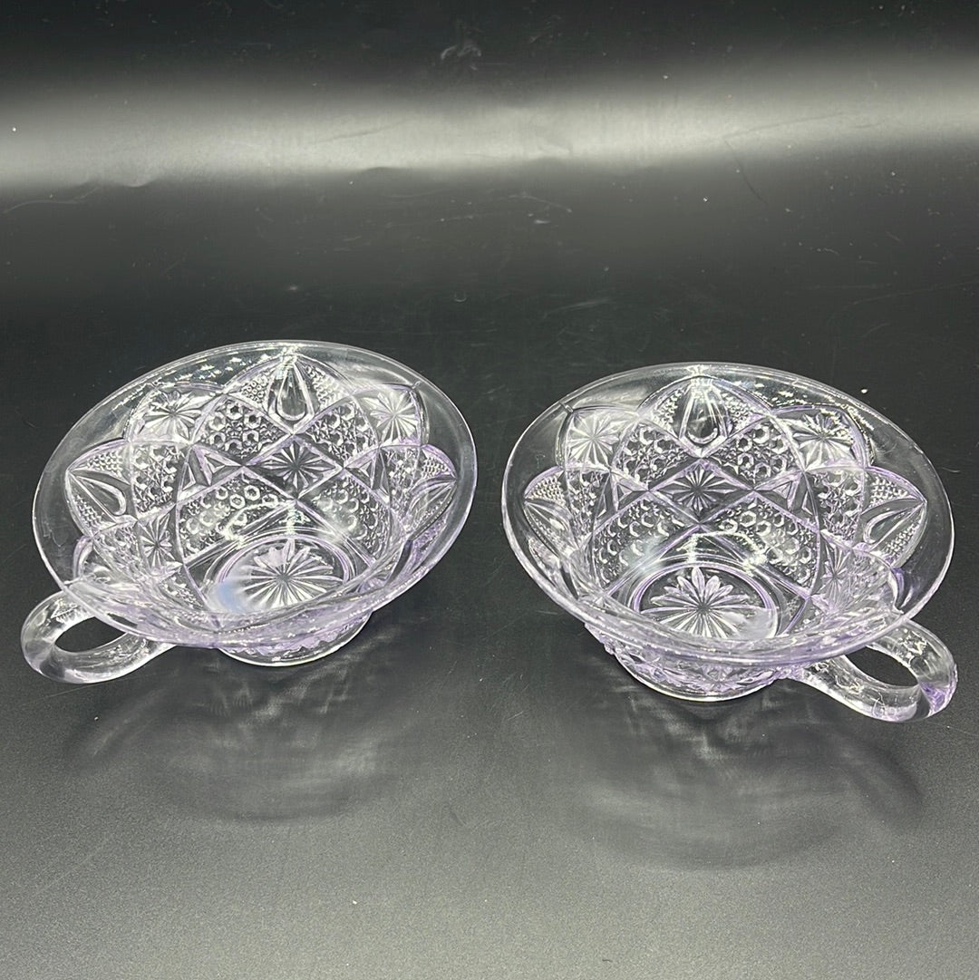 Vintage Purple "Sun Glass" Teacups - Set of 2