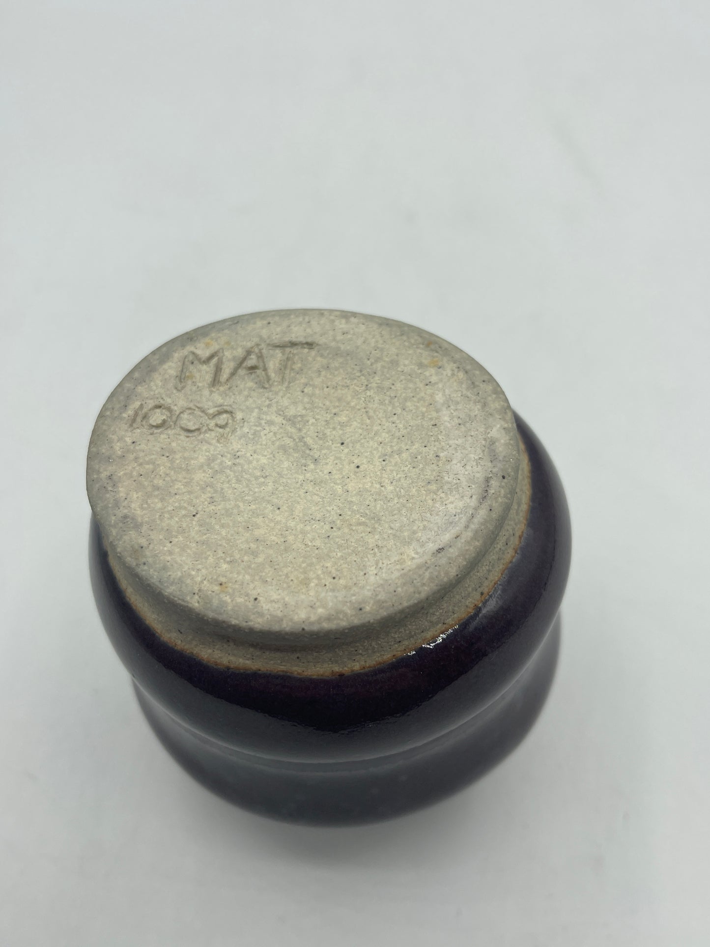 Art Pottery Hand Thrown Vase Merlot with Blue Speckles