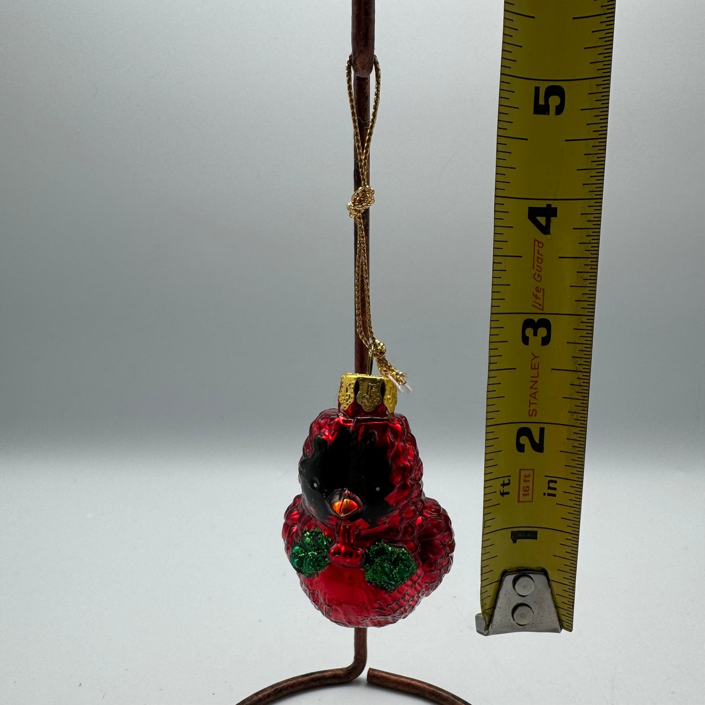 Glass Cardinal Christmas Tree Ornament