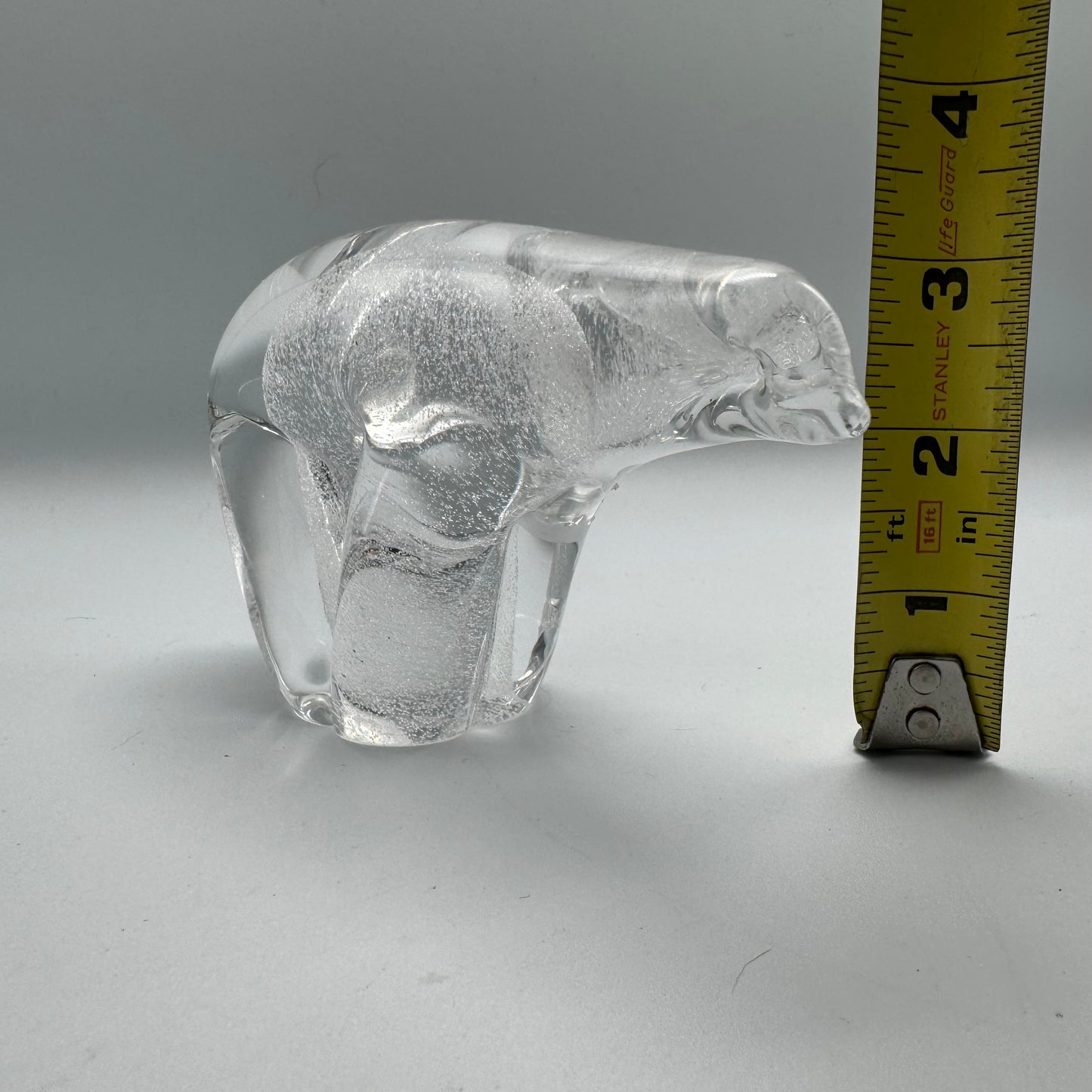 Art Glass Polar Bear with Cased Bubble Interior