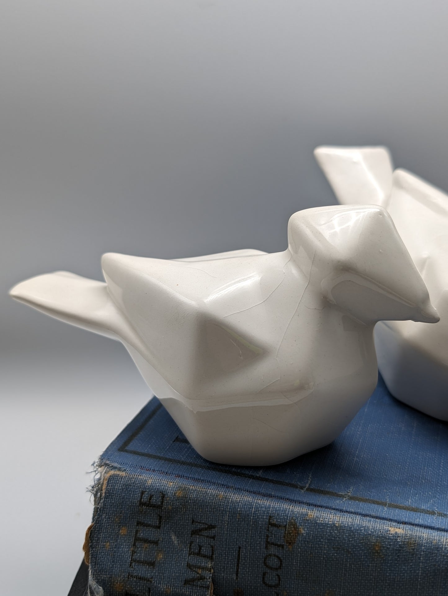 White Ceramic Birds - Set of 3