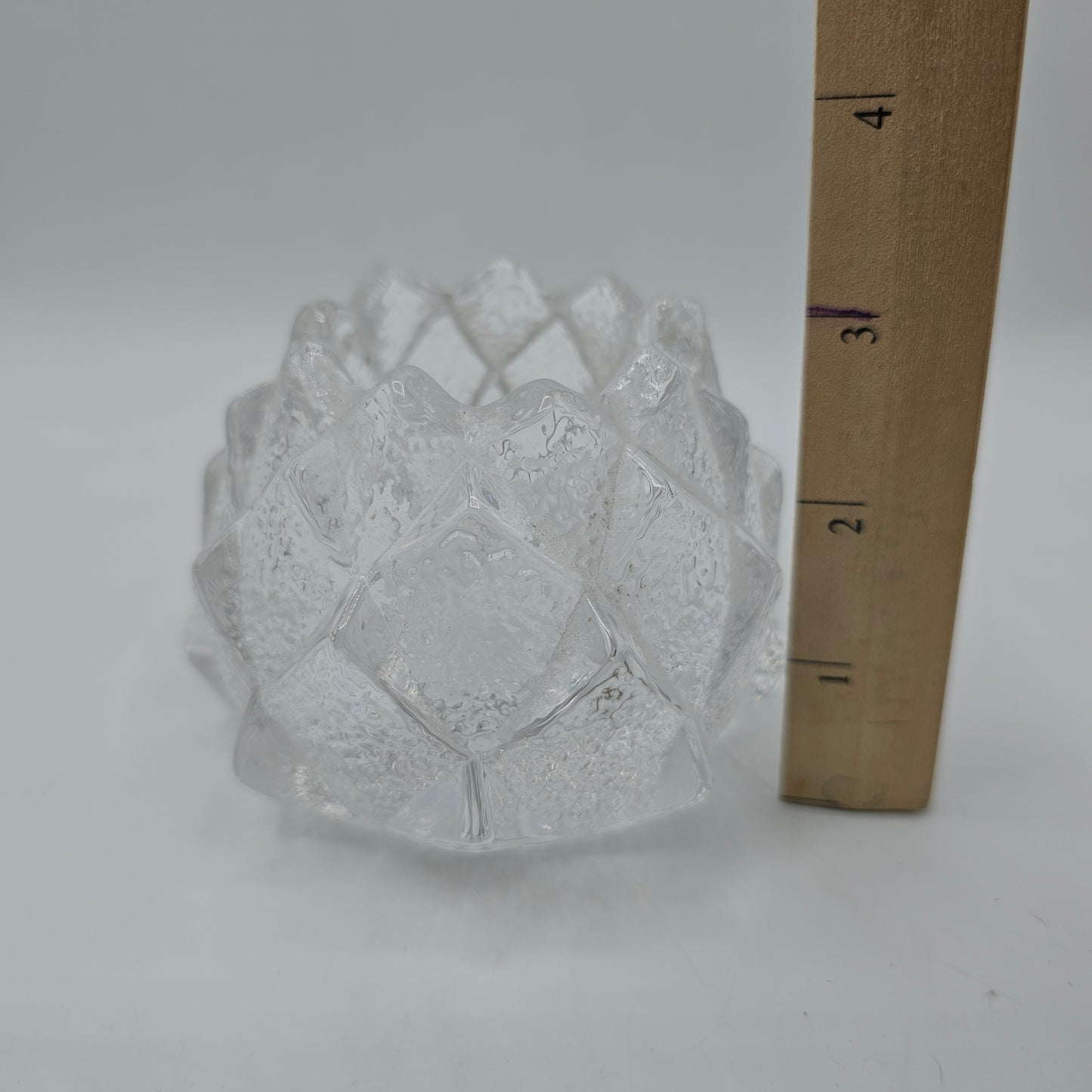 Orrefors Crystal Faceted Glass Firefly Candle Holder