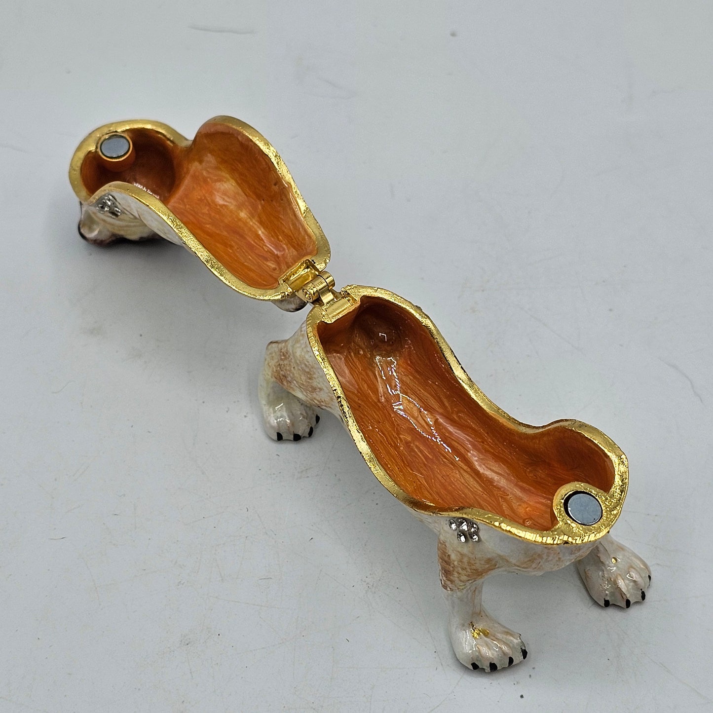 Bulldog Enameled Metal Trinket Box with Hinged Lid #1