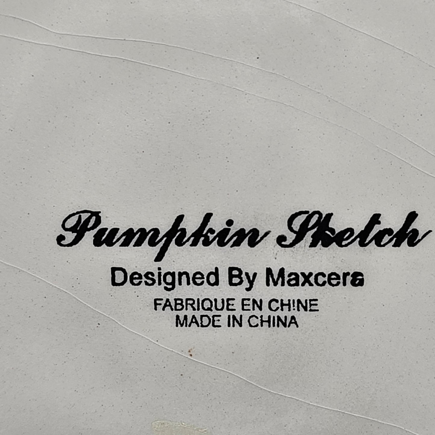 MaxCera Pumpkin Sketch 8" Candle Plate (with natural crazing)