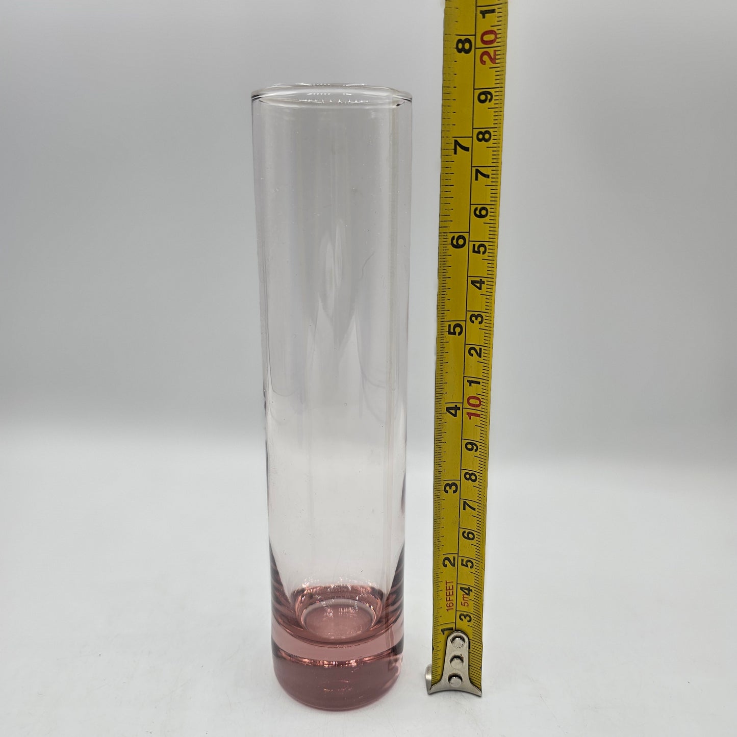 Vintage Pink Glass Bud Vase by Libbey 7.5"