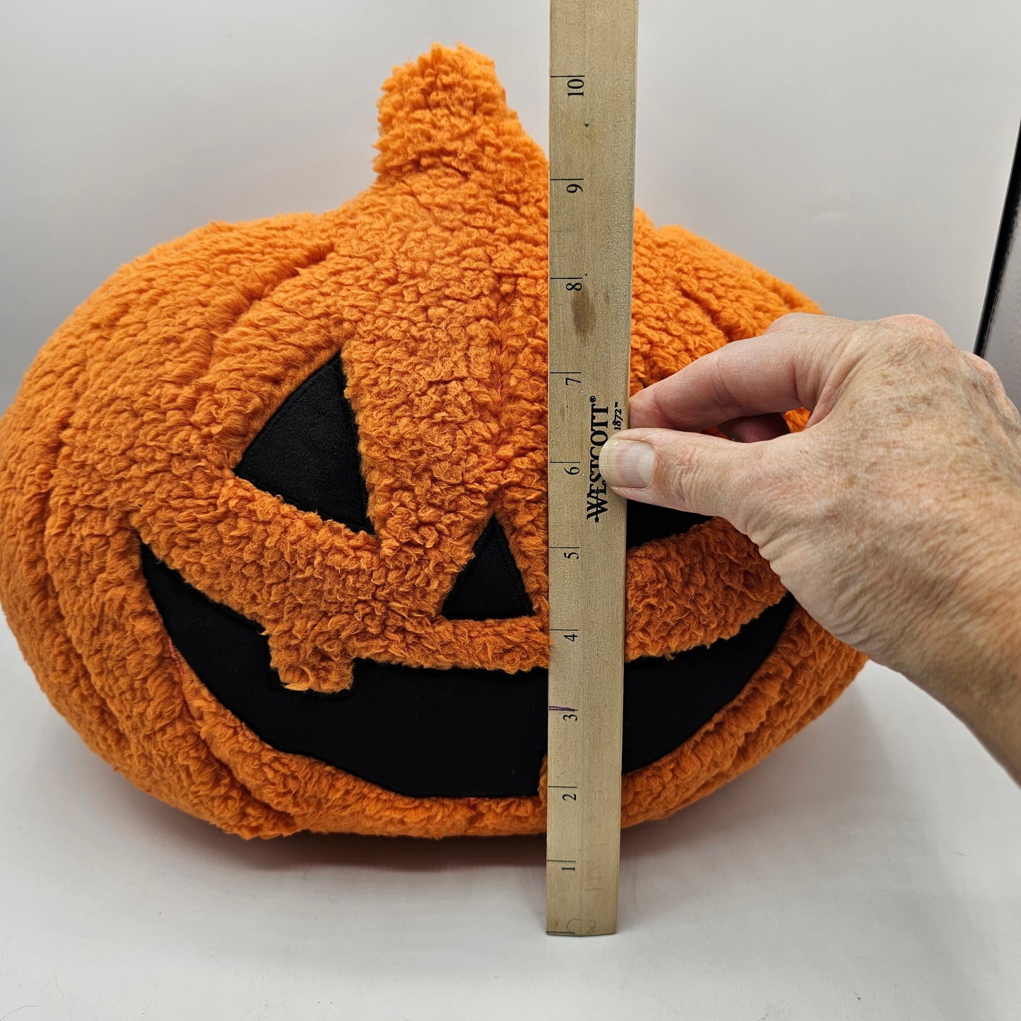 Hyde and Eek Plush Fleece Halloween Jack O Lantern Pumpkin Throw Pillow / Cushion