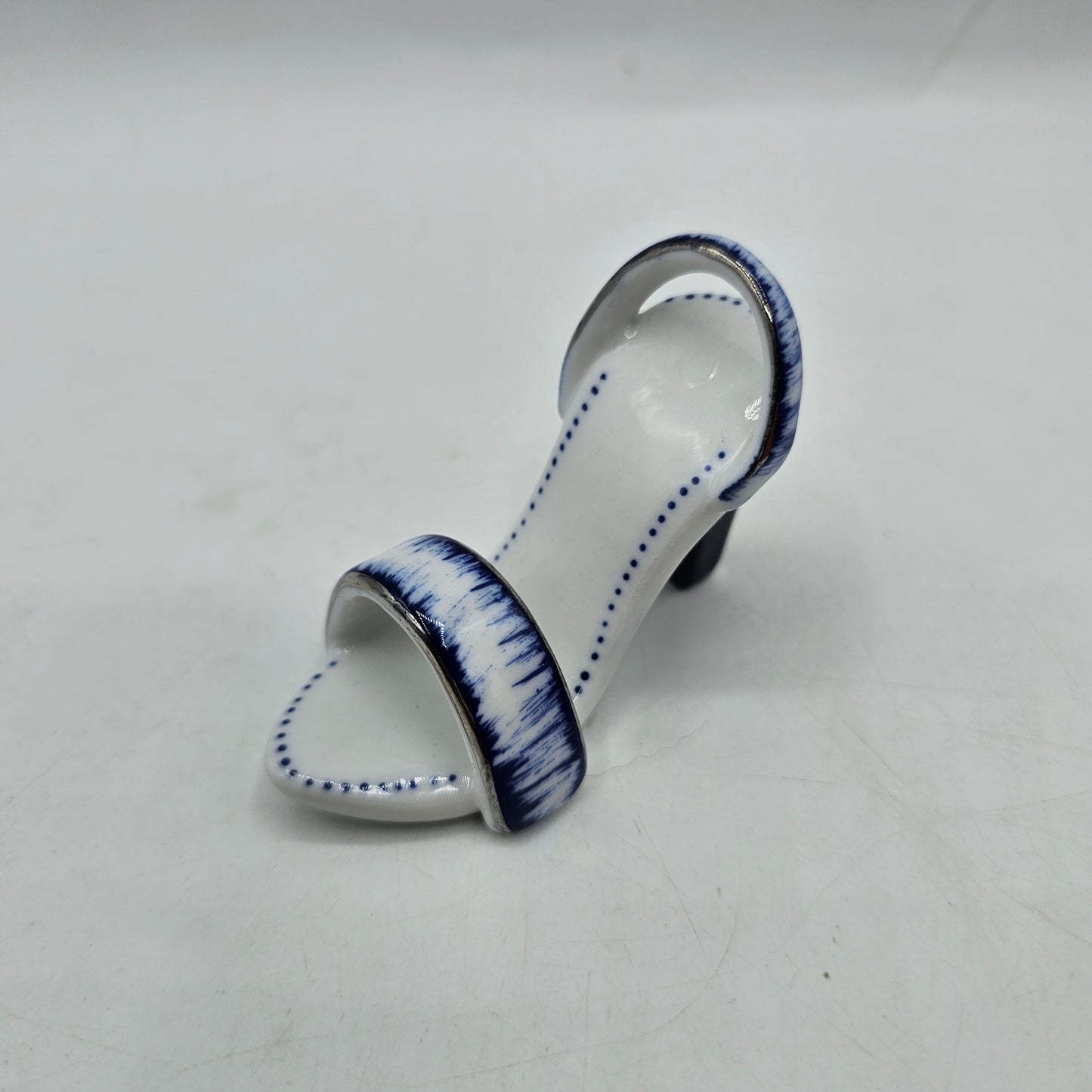 Mini Decorative Ceramic Blue and White Sandal Shoe