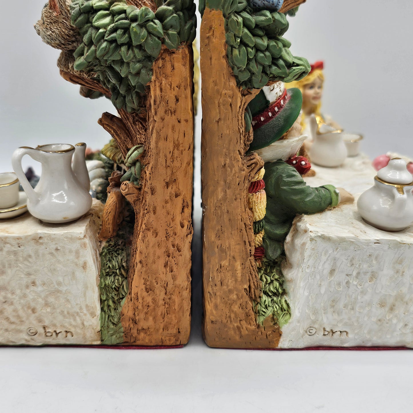Alice in Wonderland Bookends - The Mad Hatter's Tea Party - Smithsonian Institute, Limited Edition, Signed