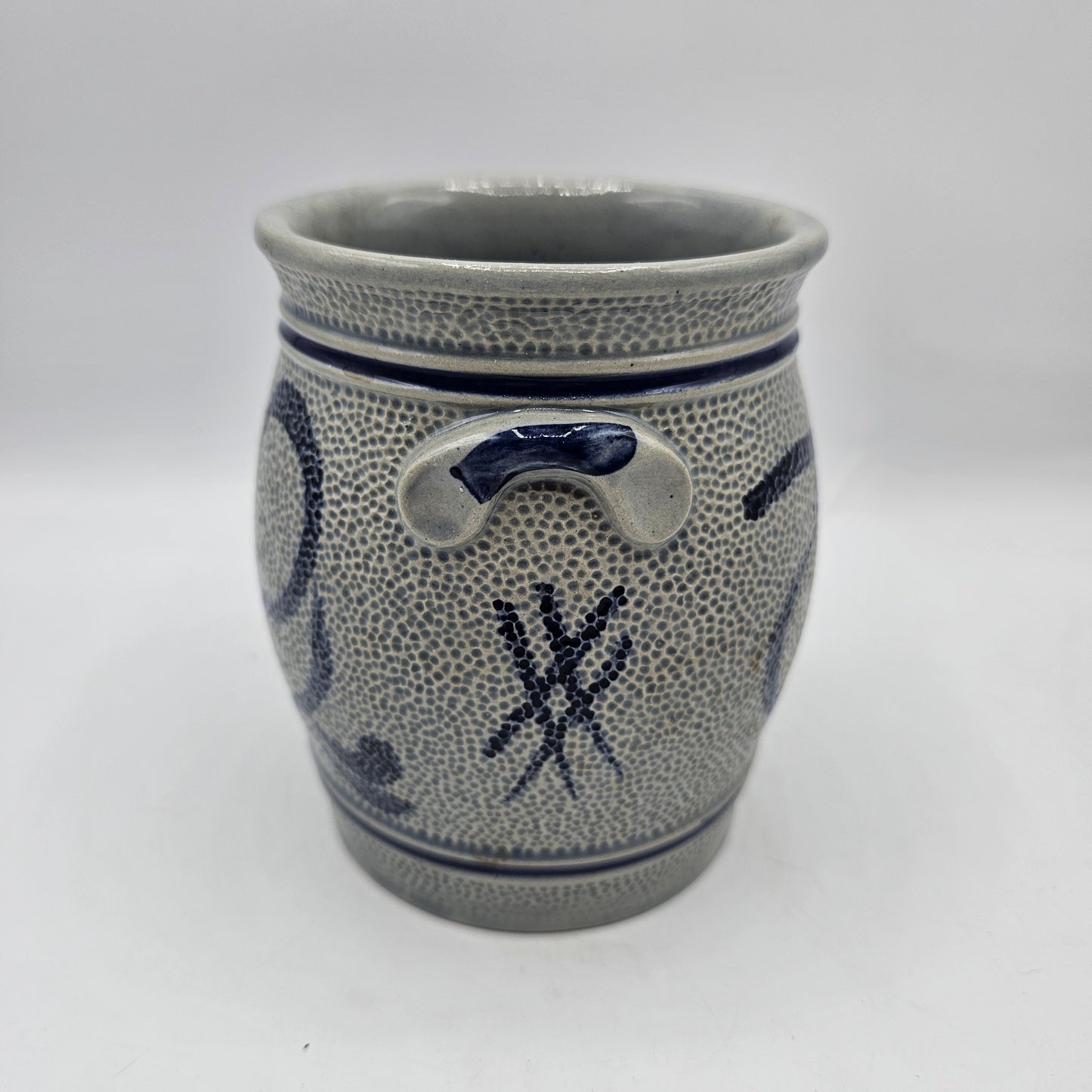Vintage 5" Gerzit Blue Salt Glazed Stoneware Crock by Gerz of West Germany