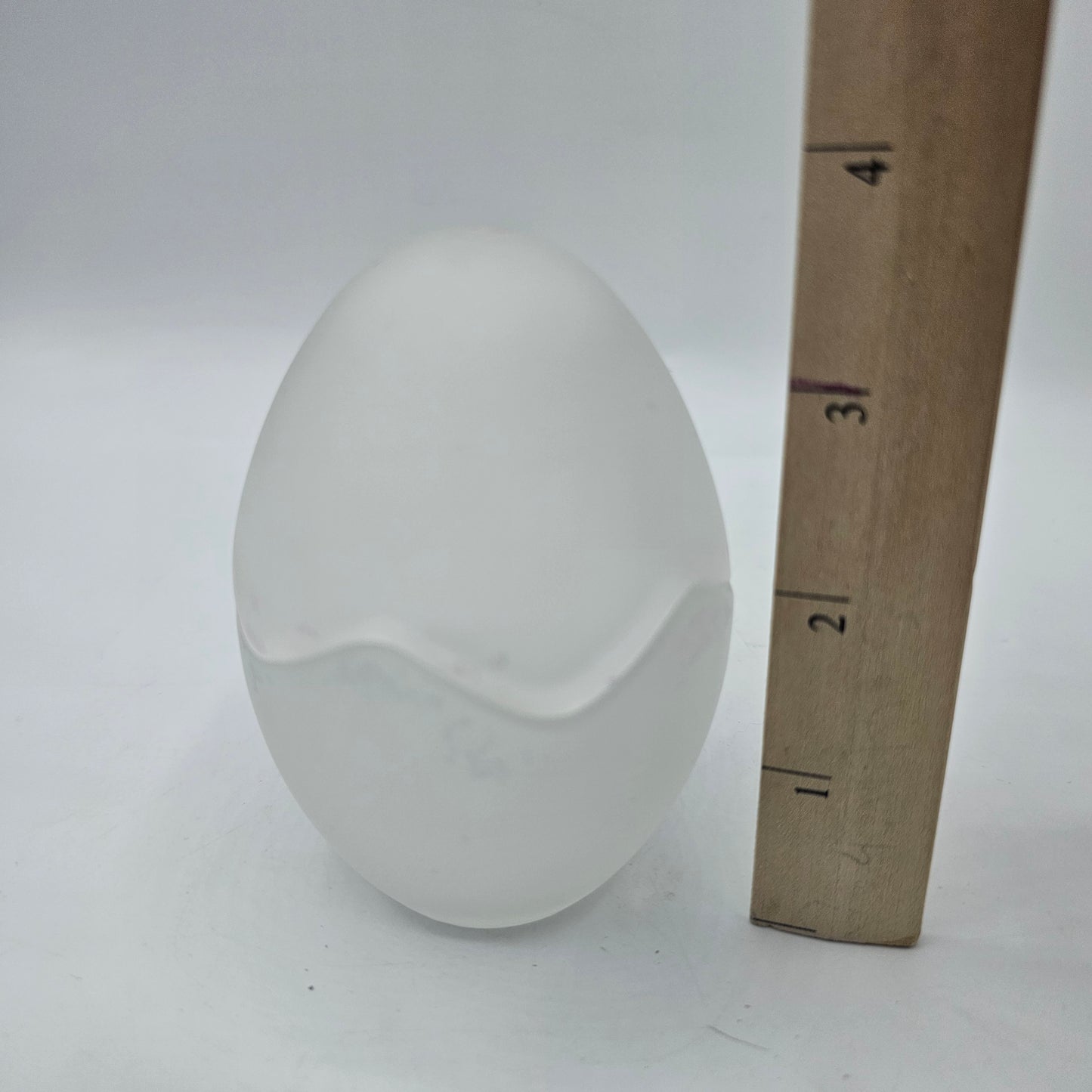 Satin Glass Easter Egg Lidded Trinket Dish / Candle Holder