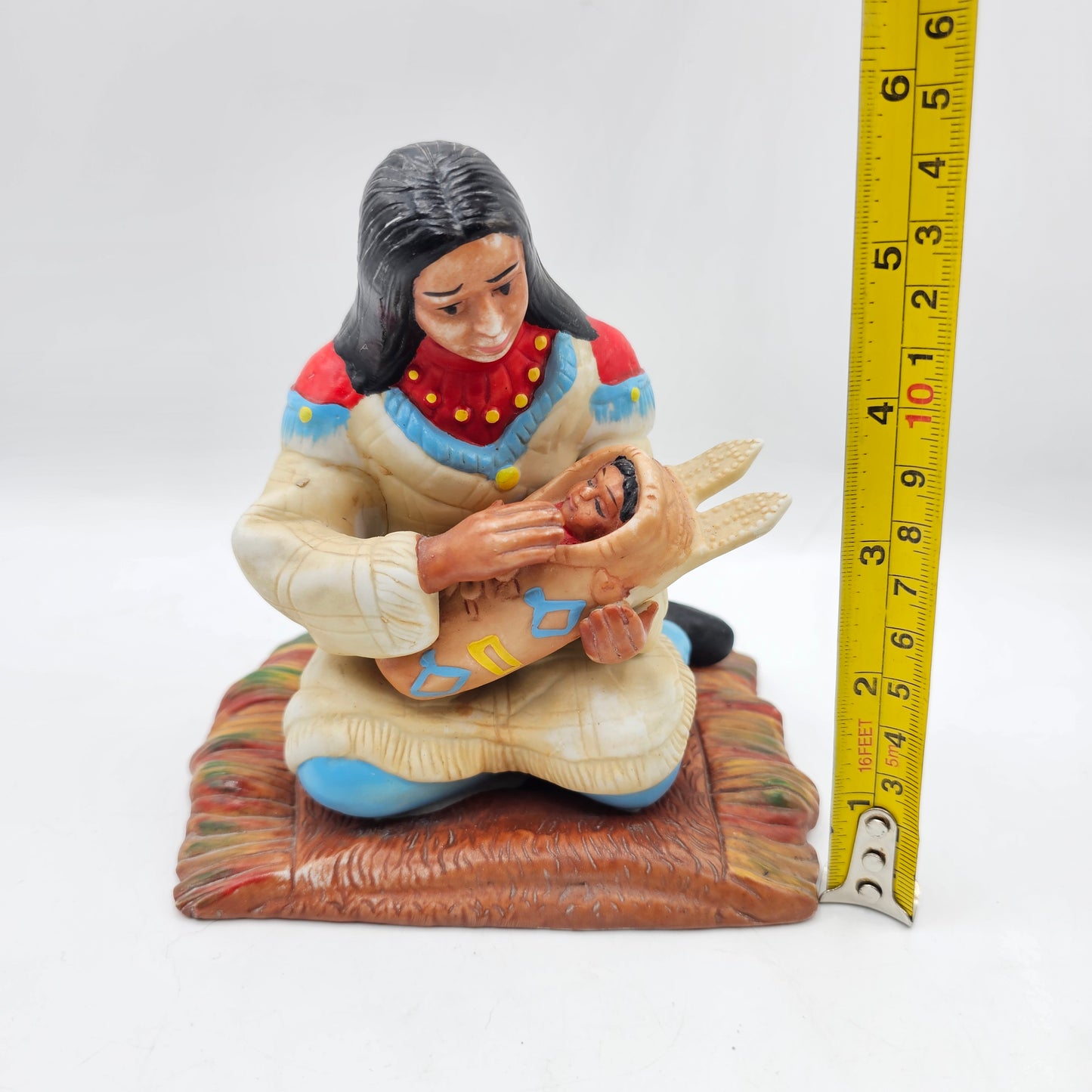 American Heritage Native American Indian Mother and Child Porcelain Figurine - Numbered Limited Edition