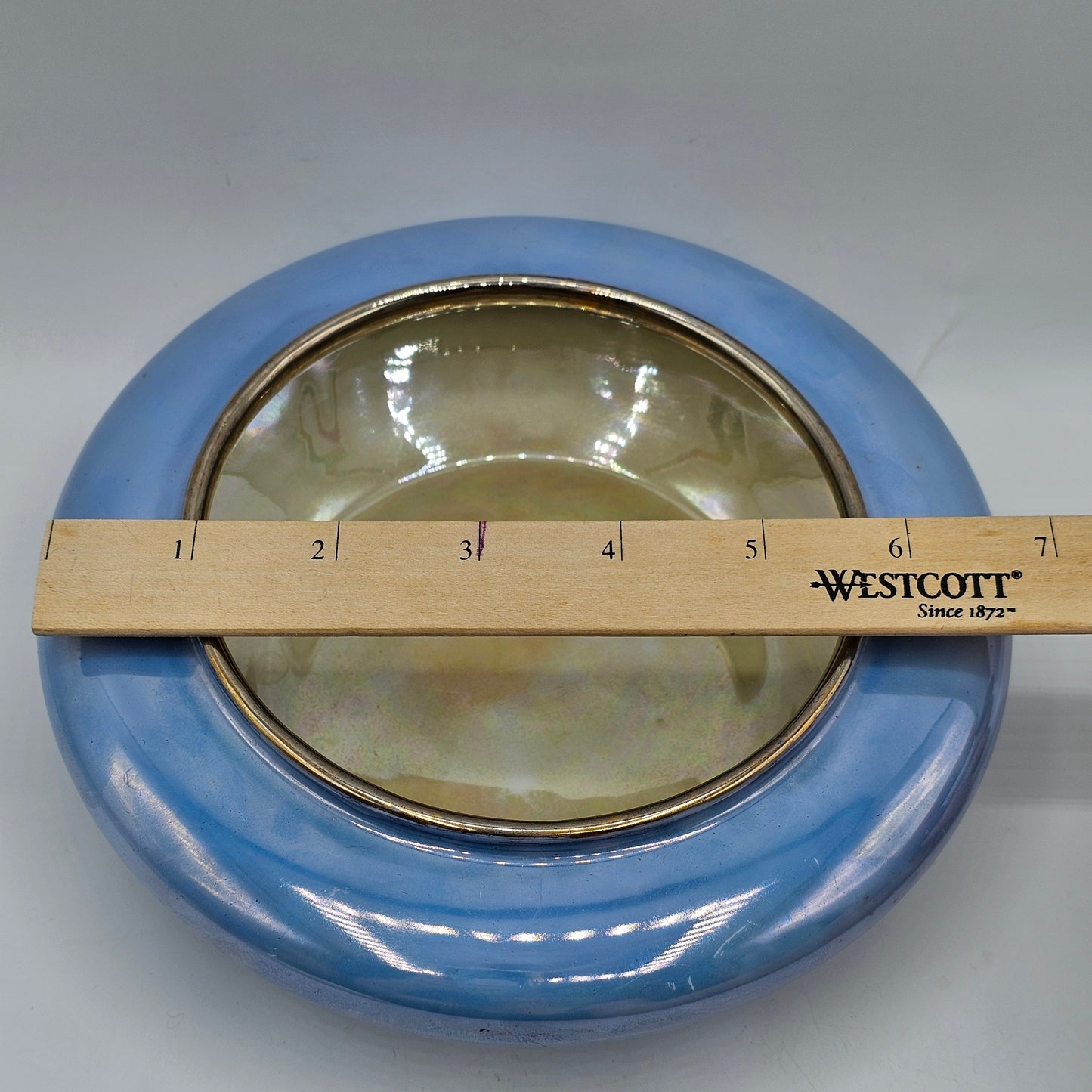 Blue Lusterware Planter Bowl by Epiag Royal Czechoslovakia - Floating Candle Holder