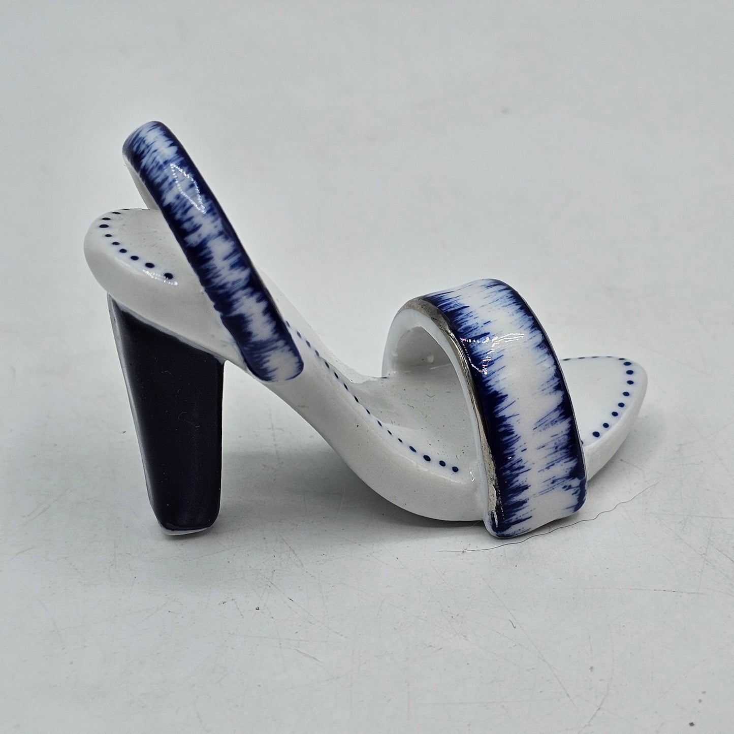 Mini Decorative Ceramic Blue and White Sandal Shoe