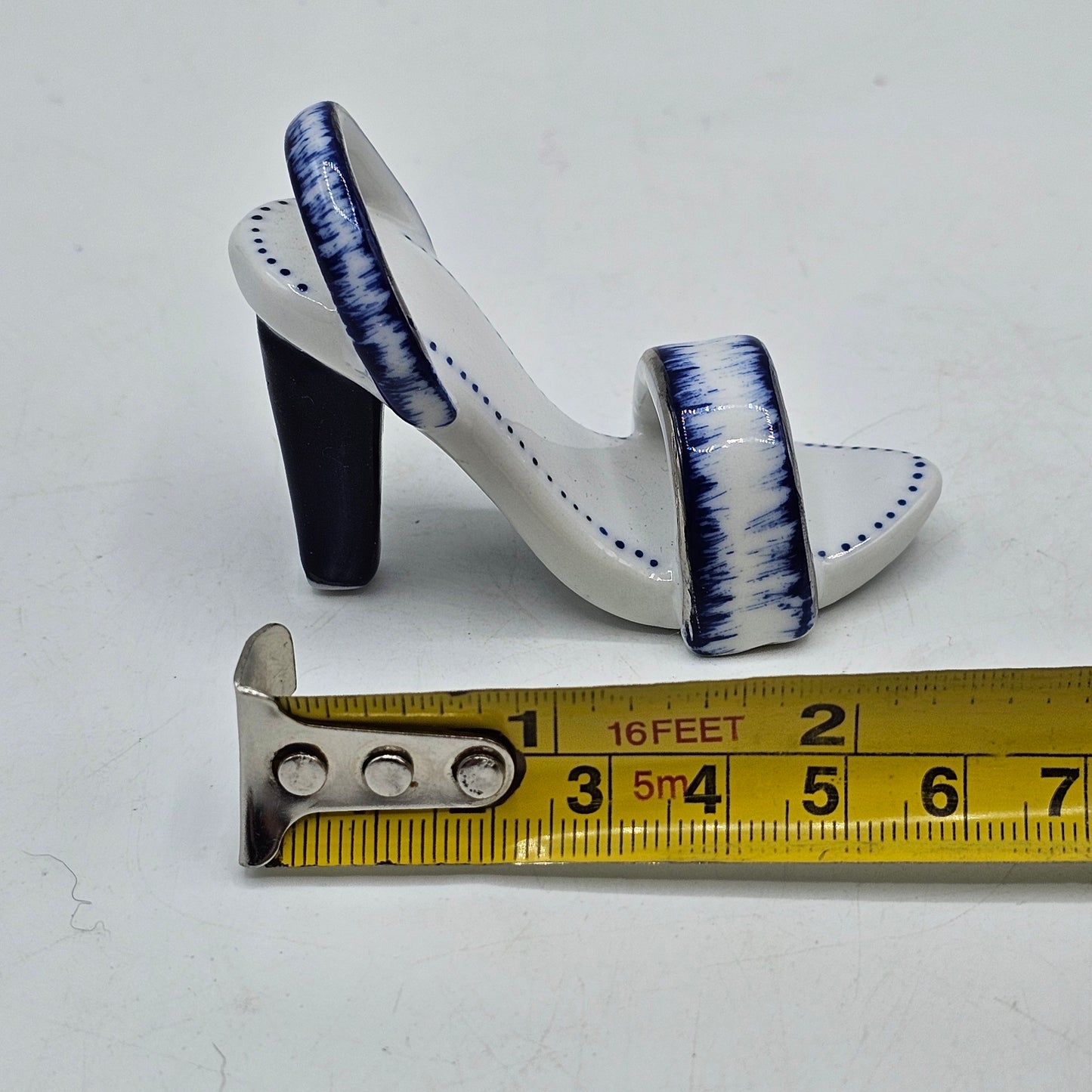 Mini Decorative Ceramic Blue and White Sandal Shoe
