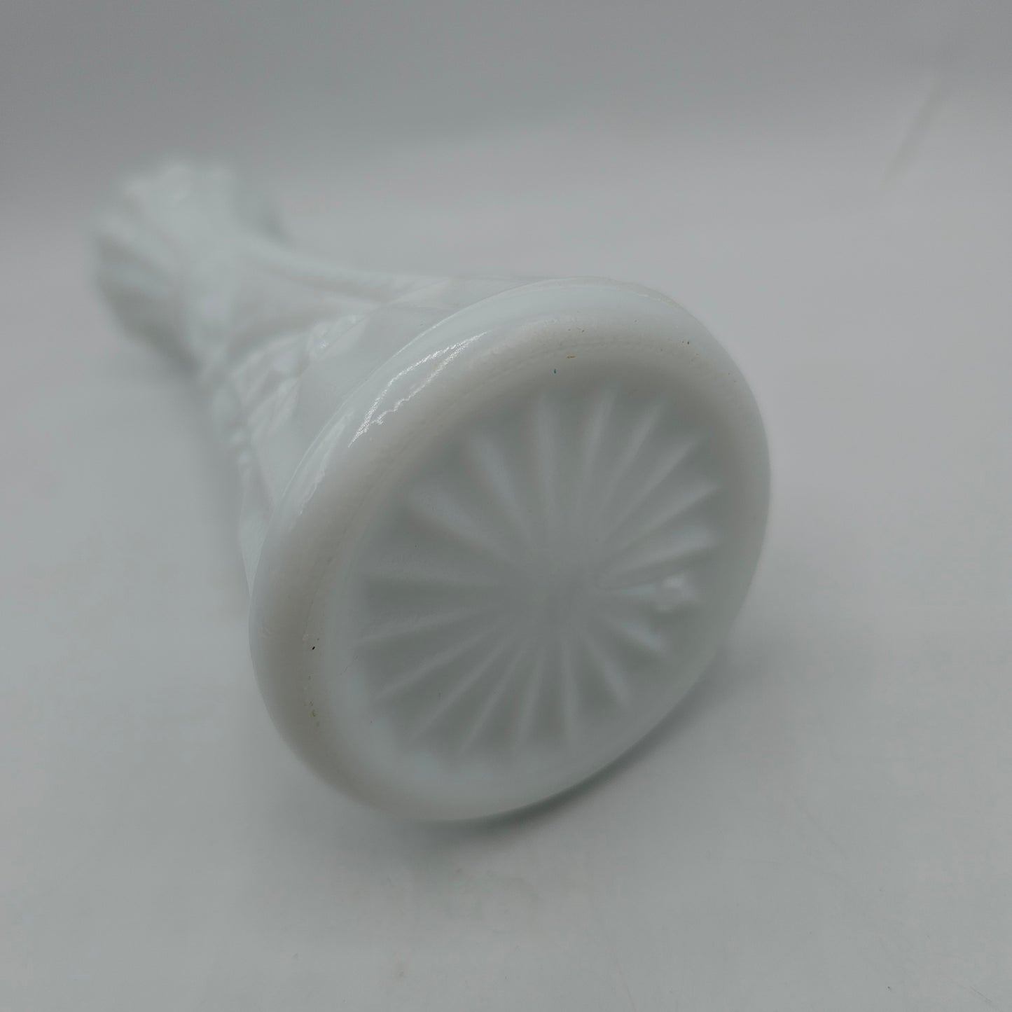 Vintage Petal Top Milk Glass Vase