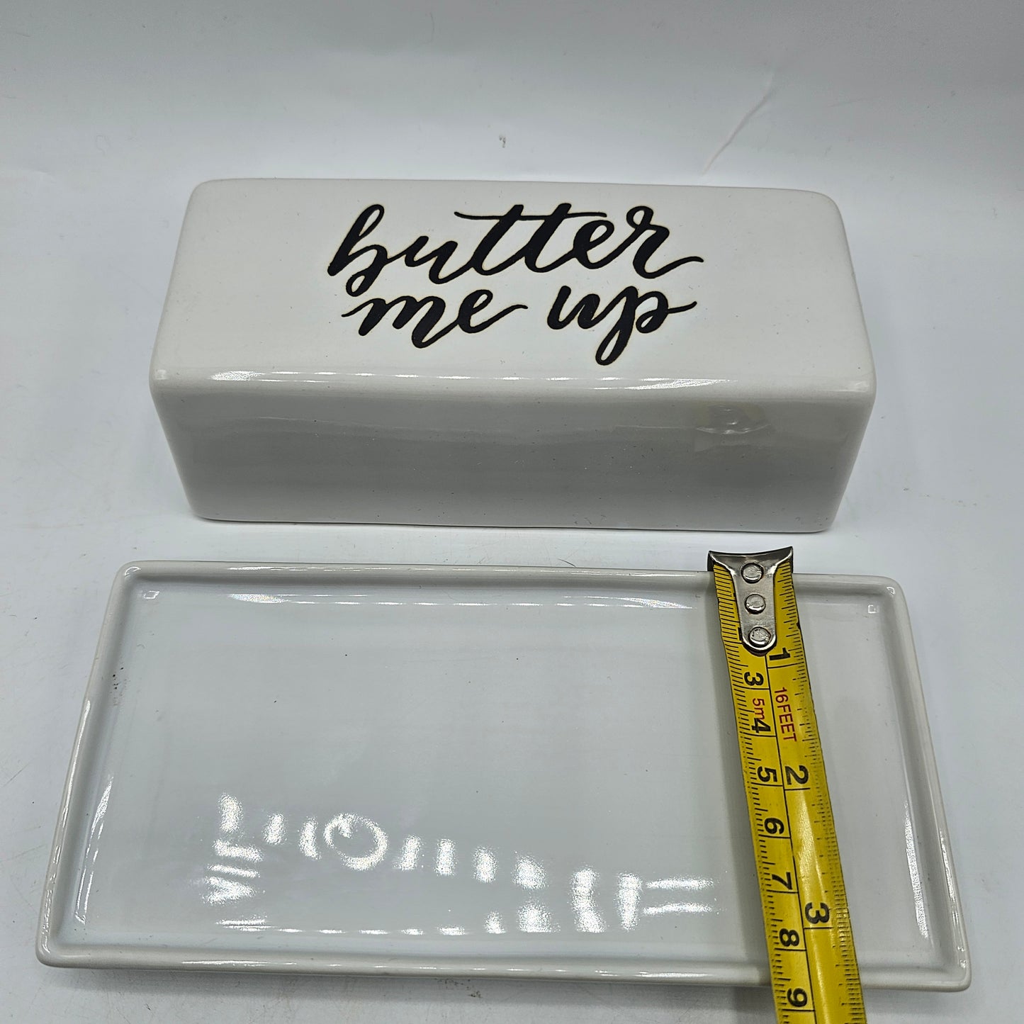 "Butter Me Up" Ceramic Lidded Butter Dish