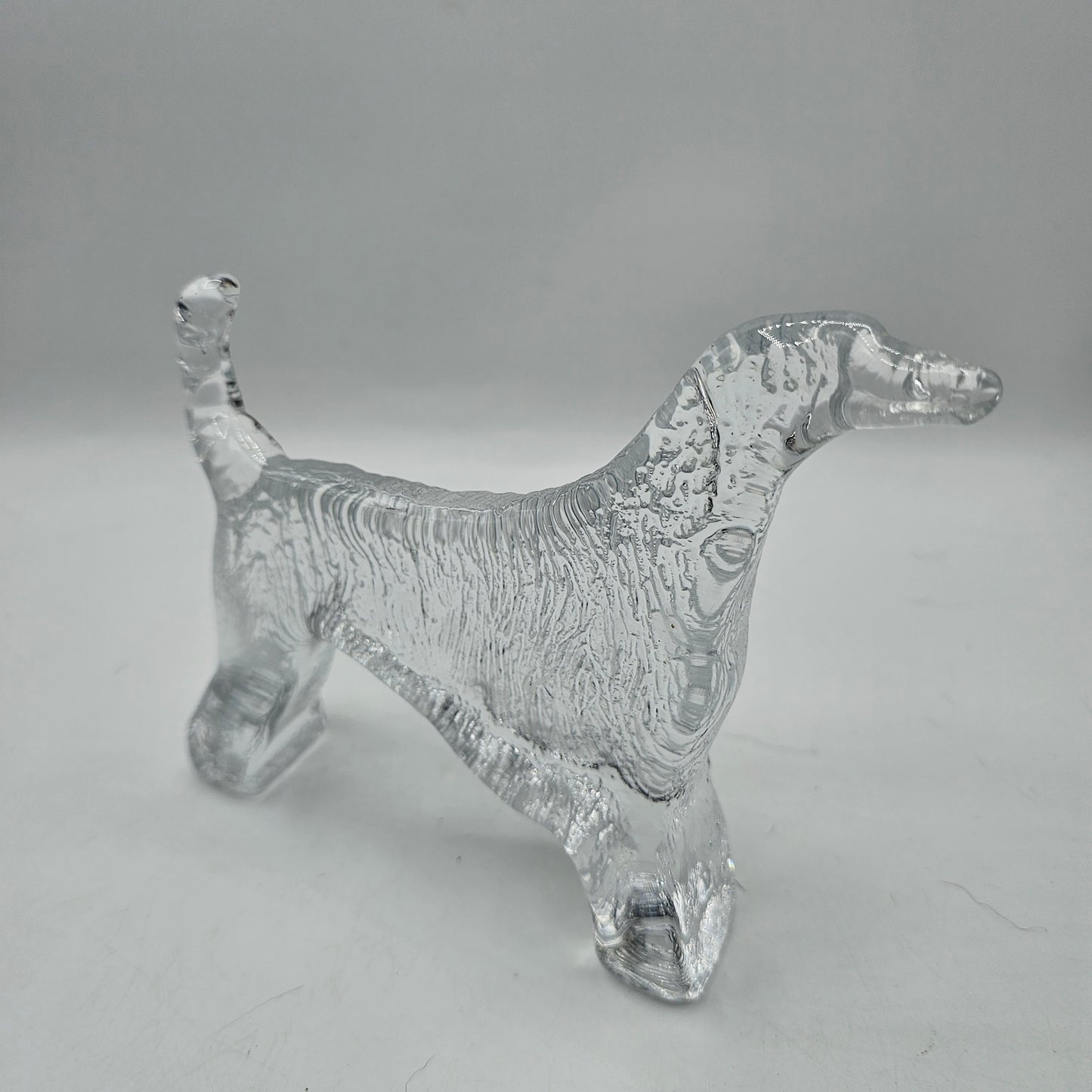 Vintage Kosta Boda Glass Crystal Afghan Hound Dog Paperweight