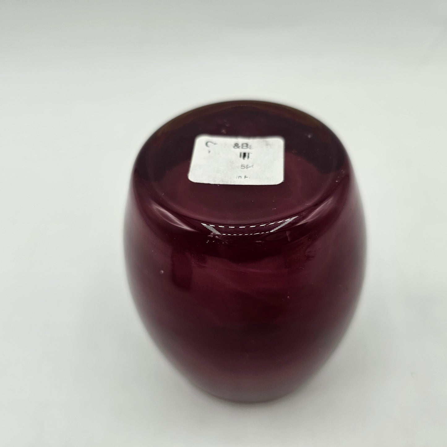 Crate & Barrel Diva Red Glass Votive Candle Holder - Made in Poland - 3" Tall
