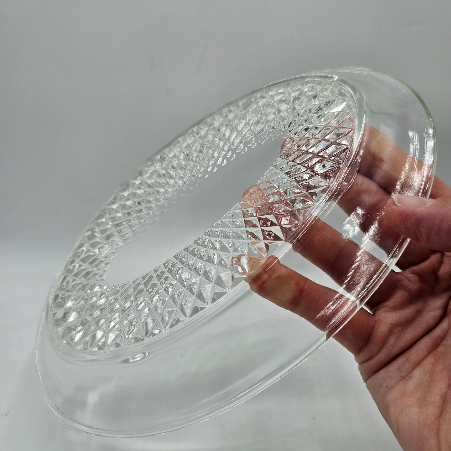 Vintage Indiana Glass Clear Diamond Point Dish